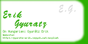 erik gyuratz business card